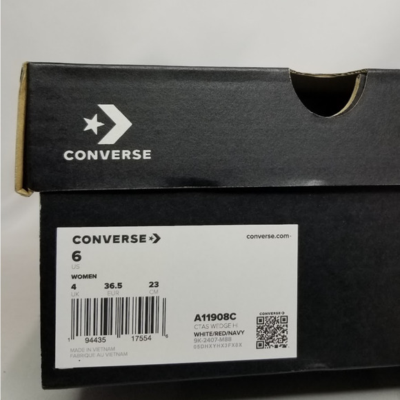 Converse Women's CTAS Wedge Platform Hi Tops Size 6 White A11908C NWT - Picture 8 of 8